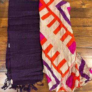 Purple and Multicolor Scarves